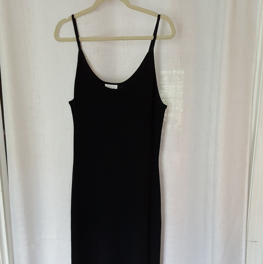 Black knit luxurious Minimalist Vintage 90's evening dress